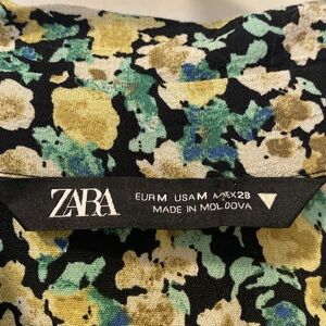 Zara floral 100% Viscose size S Maxi button down A line flowy dress